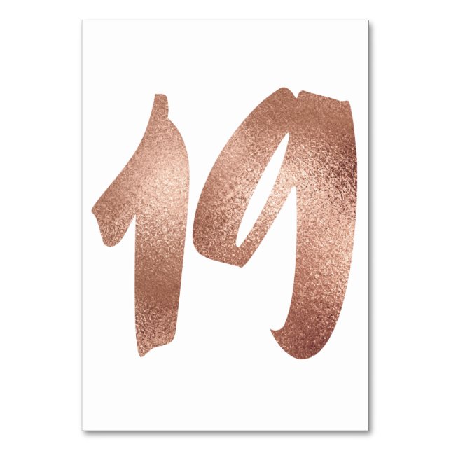 Table 19 Numéro de tableau Blanc Métallique Rose Or (Par défaut)