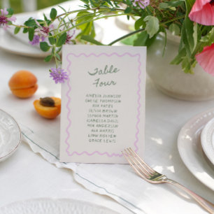 Table 4 Carte de Table Mariage Fantaisiste Manuscr