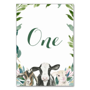 Table Animal de ferme Green Boy Baby shower Numéro de ta