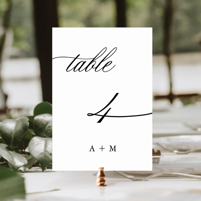 Table Appel de calligraphie romantique Mariage numéro 4, (Créateur téléchargé)