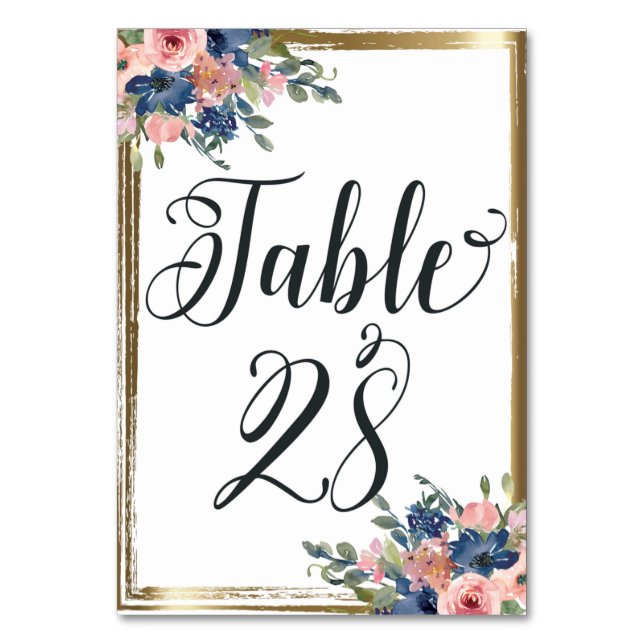 Table Aquarelle calligraphie florale Numéro de tableau C (Par défaut)