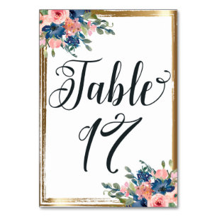 Table Aquarelle calligraphie florale Numéro de tableau C