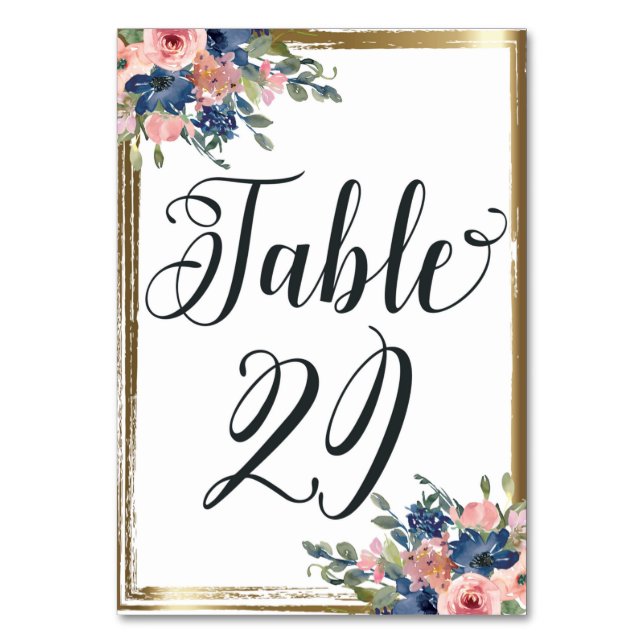 Table Aquarelle calligraphie florale Numéro de tableau C (Par défaut)