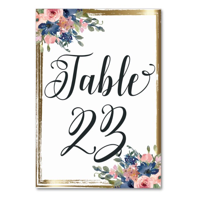 Table Aquarelle calligraphie florale Numéro de tableau C (Par défaut)