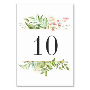 Table Aquarelle de feuillage vert sauvage Numéro de tabl