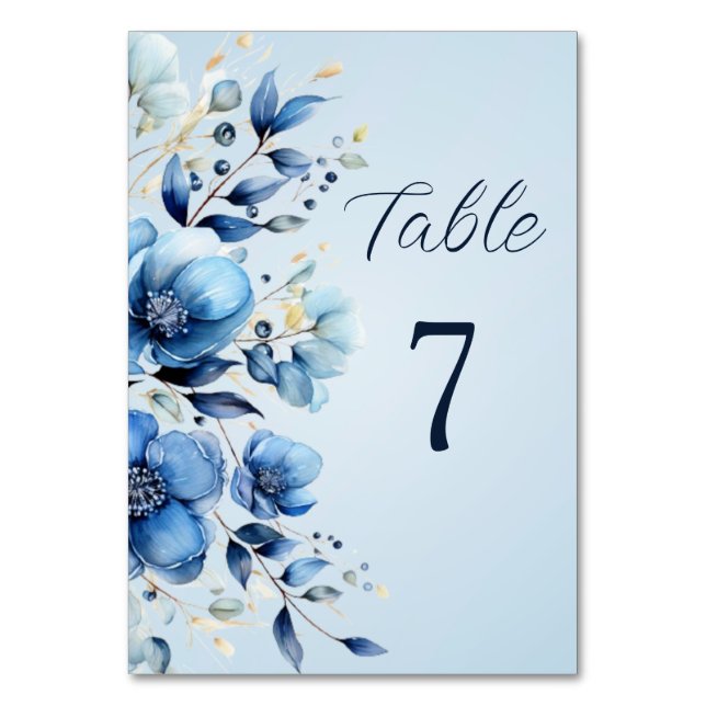 Table Aquarelle Fleurs Bleues Numéro de tableau (Par défaut)