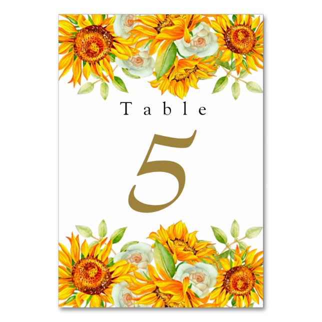 Table Aquarelle Fleurs de soleil jaunes Numéro de tablea (Par défaut)