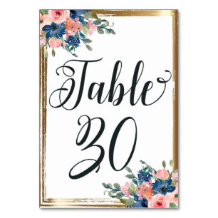 Table Aquarelle Floral Calligraphie Numéro de tableau Ca