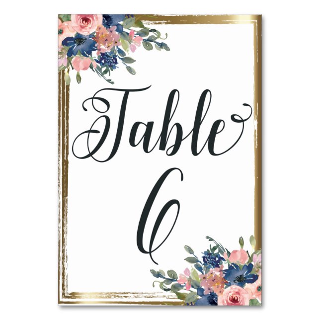 Table Aquarelle Florale calligraphie Numéro de tableau C (Par défaut)