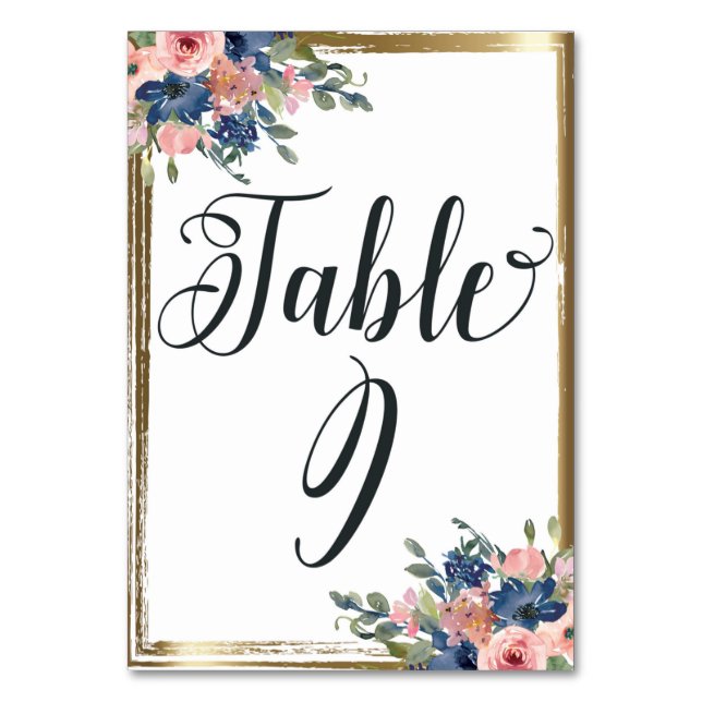 Table Aquarelle Florale calligraphie Numéro de tableau C (Par défaut)