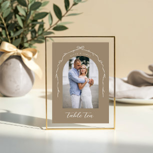 Table Arch Photo Bow Beige & Ribbon Mariage Numéro de ta