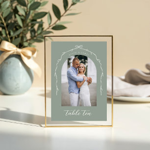 Table Arch Photo Green Bow & Ribbon Mariage Numéro de ta