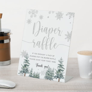 Table Baby shower de tirage de couches signe d'hiver arg
