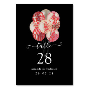 Table Balloon Garland rose et rouge Safari Numéro de tab