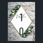 Table Barre de bouleau Mariage rustique Numéro de tablea<br><div class="desc">Birch Tree Rustic Bark Woodland Mariage Table Numéro Cartes - dispose d'un arrière - plan rustique d'écorce de bouleau avec des éléments floraux de fougère, calla lily fleurs simples, respiration de bébé, feuilles et plus. La zone de texte est un élégant triangle avec un cadre imprimé en or de fausse...</div>