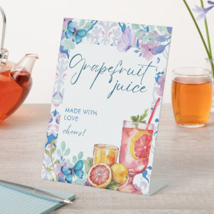 Table Bébé brasse Baby shower signe jus de pamplemousse