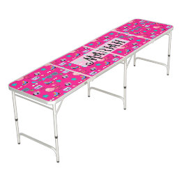 Table Beerpong 80s Costume Vibrant pink Retro culture pop