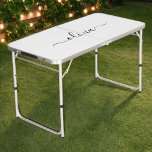 Table Beerpong Noir Blanc moderne Script Girl Monogramme Nom<br><div class="desc">Noir et blanc Simple Script Monogramme Nom Table de bières. Cela rend le cadeau parfait pour 16 ans,  mariage,  douche nuptiale,  anniversaire,  baby shower ou bachelorette pour quelqu'un qui aime le luxe glam et les styles chic.</div>