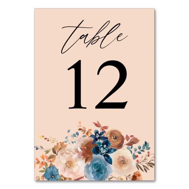 Table Beige & bleu foncé Numéro de tableau - Beige (Par défaut)