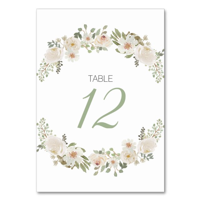 Table Blanc Floral Élégant Mariage romantique Numéro de  (Par défaut)