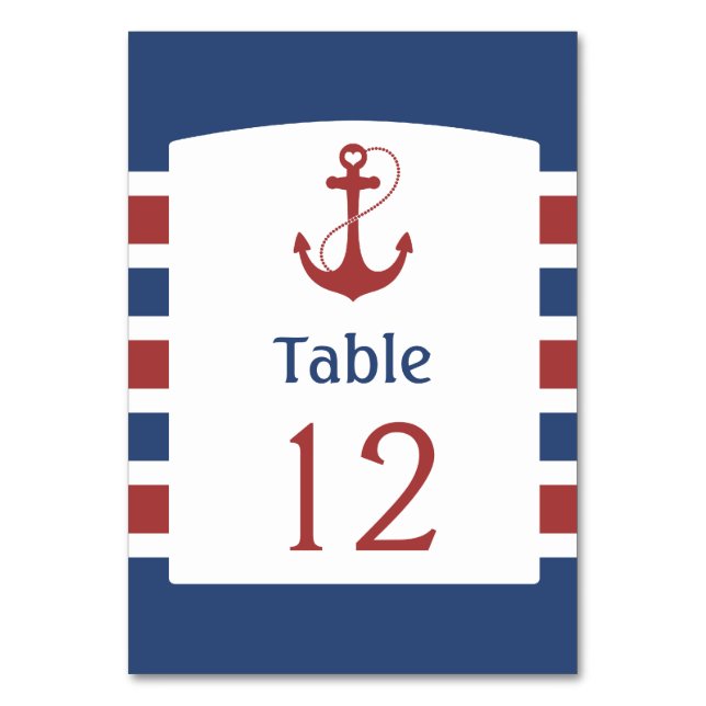 Table Bleu avec Ancre rouge Numéro de tableau (Par défaut)