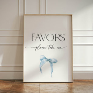 Table Bleu Dusty Bow Prenez un signe de Faveur du piédes