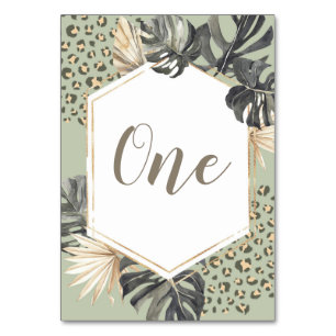 Table Boho Green Sage Boy Wild One Birday Numéro de tabl
