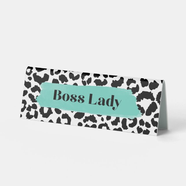 Table Boss Lady Nom Plaque et Bureau Style de panneau 1 (Recto)