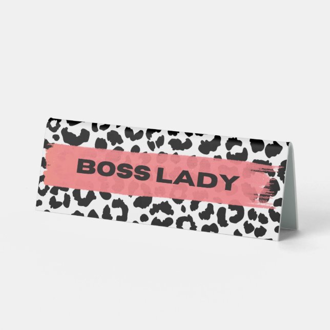 Table Boss Lady Nom Plaque et Bureau Style de panneau 2 (Recto)