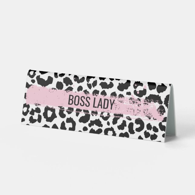 Table Boss Lady Nom Plaque et Bureau Style de panneau 2 (Recto)