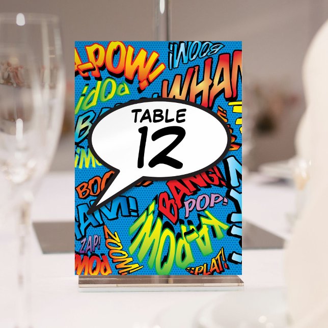 Table Bulle de Texte Drôle Tableau de Numéro de Bande De (Speech Bubble Fun Comic Book Table Number)