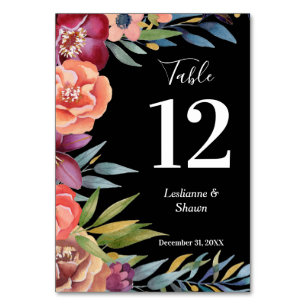 Table Burgundy Blush Tropical Floral Modern Numéro de ta