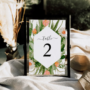 Table Cadre Fleurs de cactus Tableau 2 Mariage Numéro de
