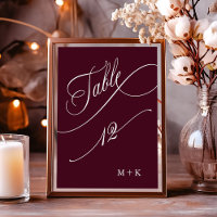 Calligraphie de luxe Bourgogne Mariage numéro 12,