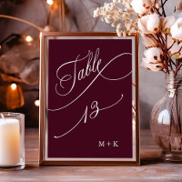 Calligraphie de luxe Bourgogne Mariage numéro 13,