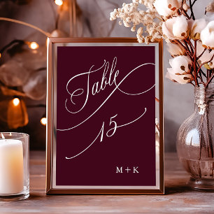 Table Calligraphie de luxe Bourgogne Mariage numéro 15,