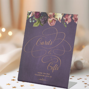 Table Cartes de script vintage classique et signe cadeau