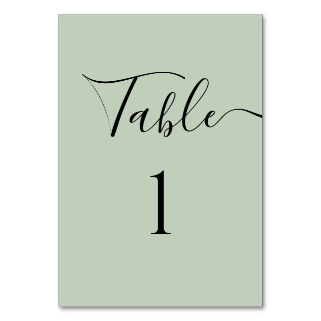 Table CHANGER LE NUMÉRO - Calligraphie de couleur unie s (Dos)