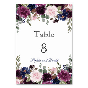 Table Charme Lavande Marine Bleu Floral Fleur Numéro de 