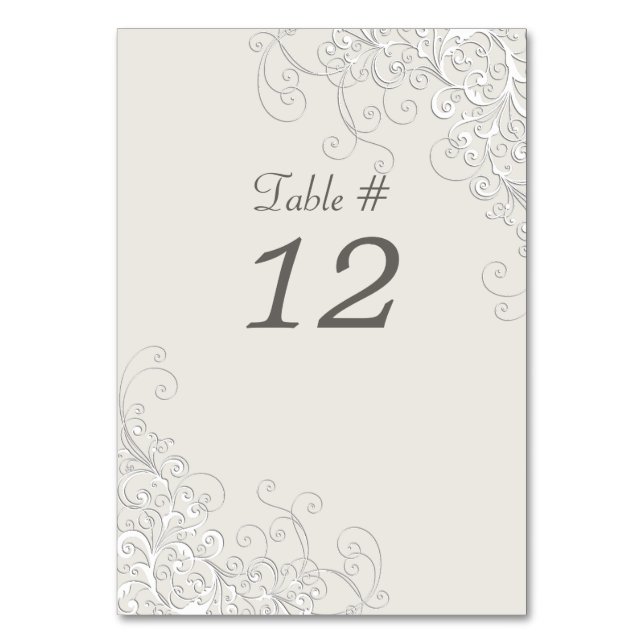 Table Chic Ivory et White Classic Mariage Numéro de tabl (Par défaut)