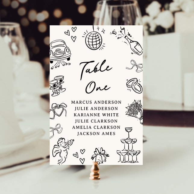 Table Chiffres de tableau à main fantaisie Numéro de tab (Créateur téléchargé)