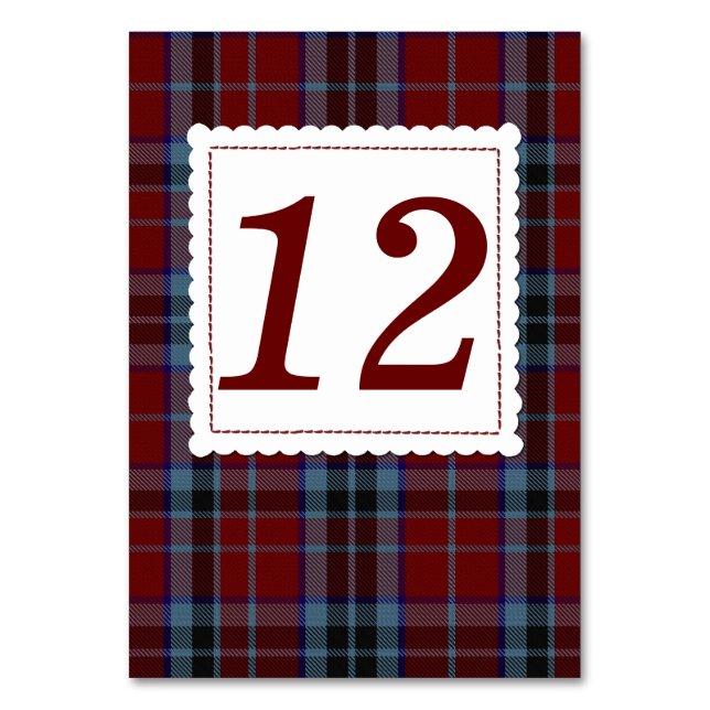 Table Clan élégant MacTavish Plaid Mariage Numéro de tab (Par défaut)