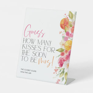 Table Combien de baisers Signe Jeu de Baby Shower Citron