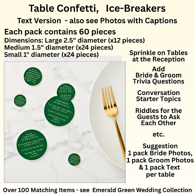 Table Confetti 60pc - Add Text, Trivia, Questions, (Créateur téléchargé)