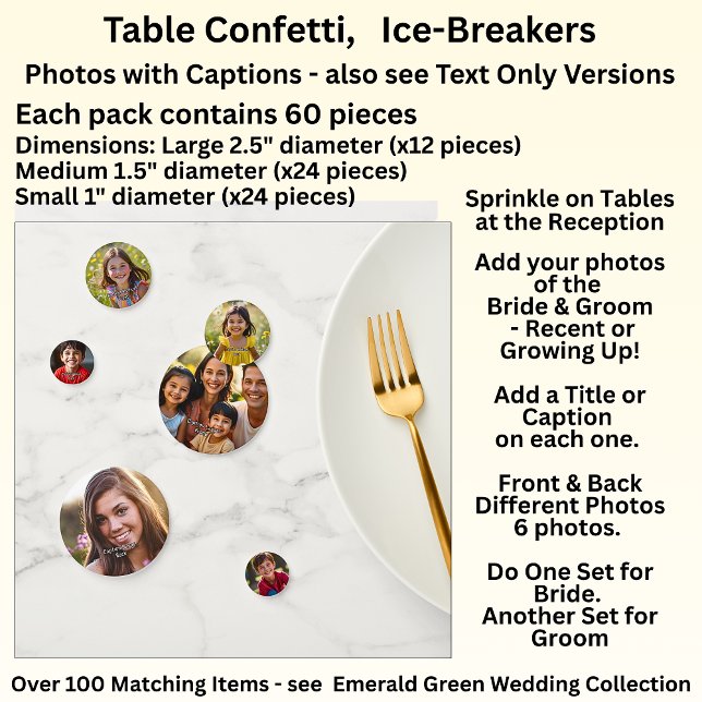 Table Confetti 60pc - Add Your Photos & Captions   (Créateur téléchargé)