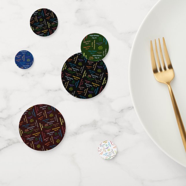 Table Confetti Août, 31 Anniversaire (Groupe)