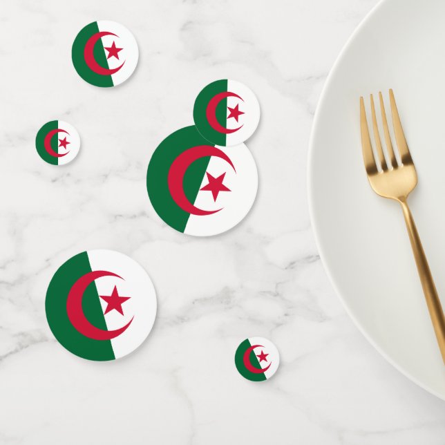 Table confetti avec drapeau d'Algérie (Groupe)