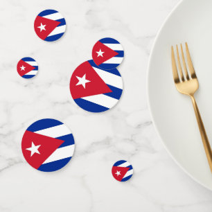 Table confetti avec drapeau de Cuba