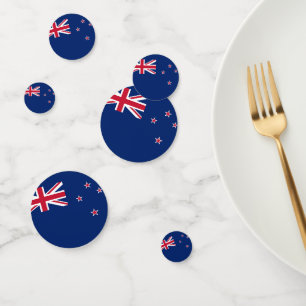 Table confetti avec drapeau de la Nouvelle-Zélande