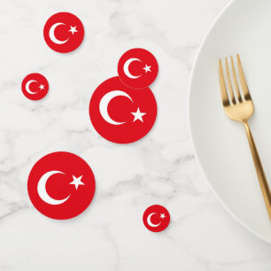 Table confetti avec drapeau de la Turquie